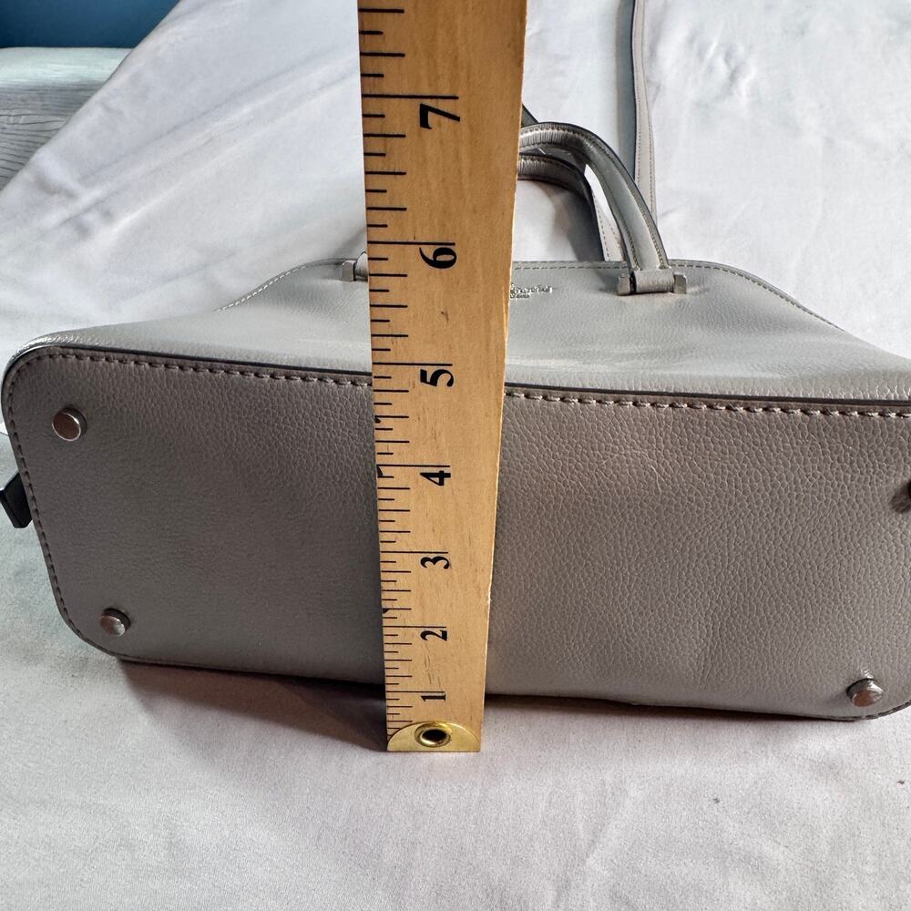 Kate Spade New York Gray Dome Satchel Crossbody Bag Pebbled Leather Purse - Picture 10 of 10